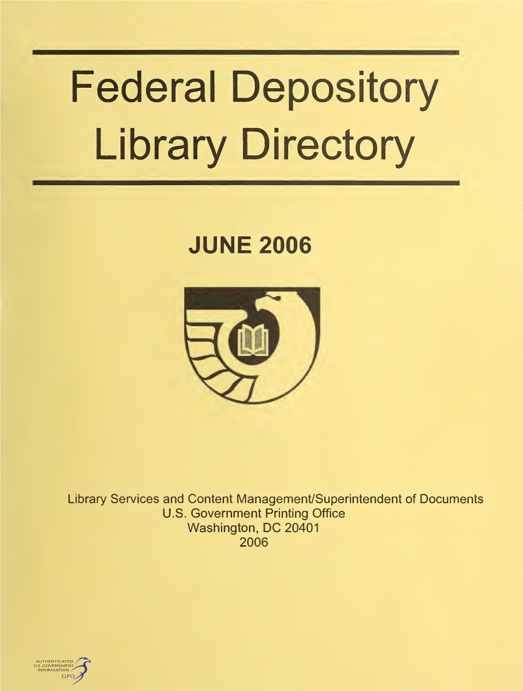 Federal Depository Library Directory