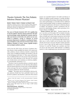 Theodor Escherich: the First Pediatric Practice Was Essentially Limited to the Health and Illnesses of Children