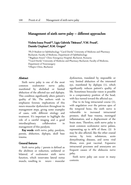 Management of Sixth Nerve Palsy