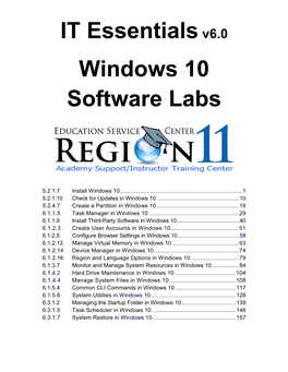 IT Essentialsv6.0 Windows 10 Software Labs