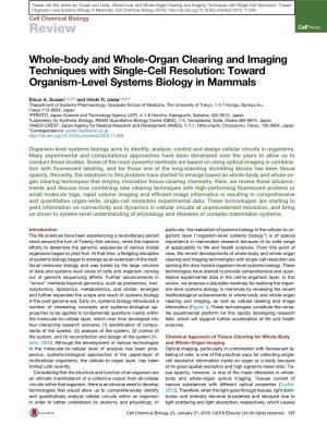 Whole-Body and Whole-Organ Clearing and Imaging Techniques