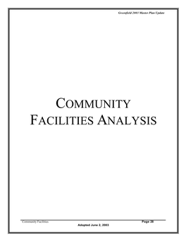 Community Facilities Analysis