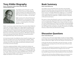 Tracy Kidder Biography Book Summary Discussion Questions