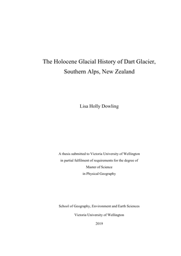 The Holocene Glacial History of Dart Glacier, Southern Alps, New Zealand