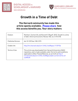 Growth in a Time of Debt