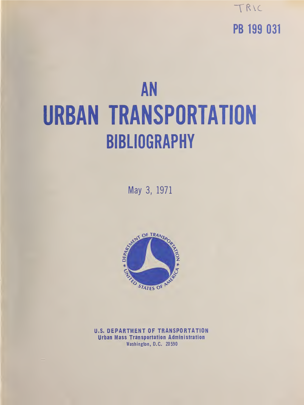 An Urban Transportation Bibliography