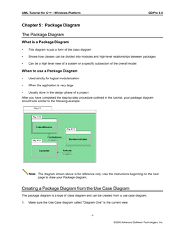 Chapter 5: Package Diagram the Package Diagram Creating A