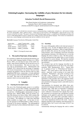 Glottolog/Langdoc: Increasing the Visibility of Grey Literature for Low-Density Languages