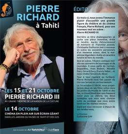 Pierre Richard, Pour Son Nouveau Seul En Scène : Pierre RICHARD III