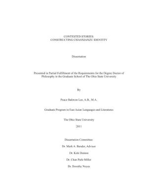 CONSTRUCTING CHAOXIANZU IDENTITY Dissertation Presented In