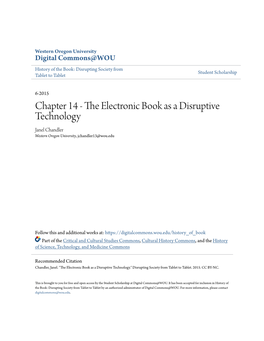 The Electronic Book As a Disruptive Technology." Disrupting Society from Tablet to Tablet