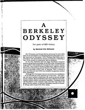 Berkeley Odyssey