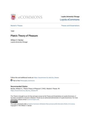 Plato's Theory of Pleasure