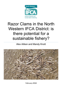 Razor Clams in the North Western IFCA District: Is There Potential for a Sustainable Fishery?