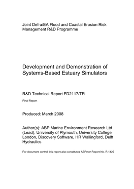 R&D Technical Report FD2117/TR