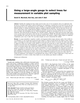 Using a Large-Angle Gauge to Select Trees for Measurement in Variable Plot Sampling