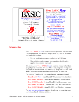 The Manual for True Basic Free Is Here