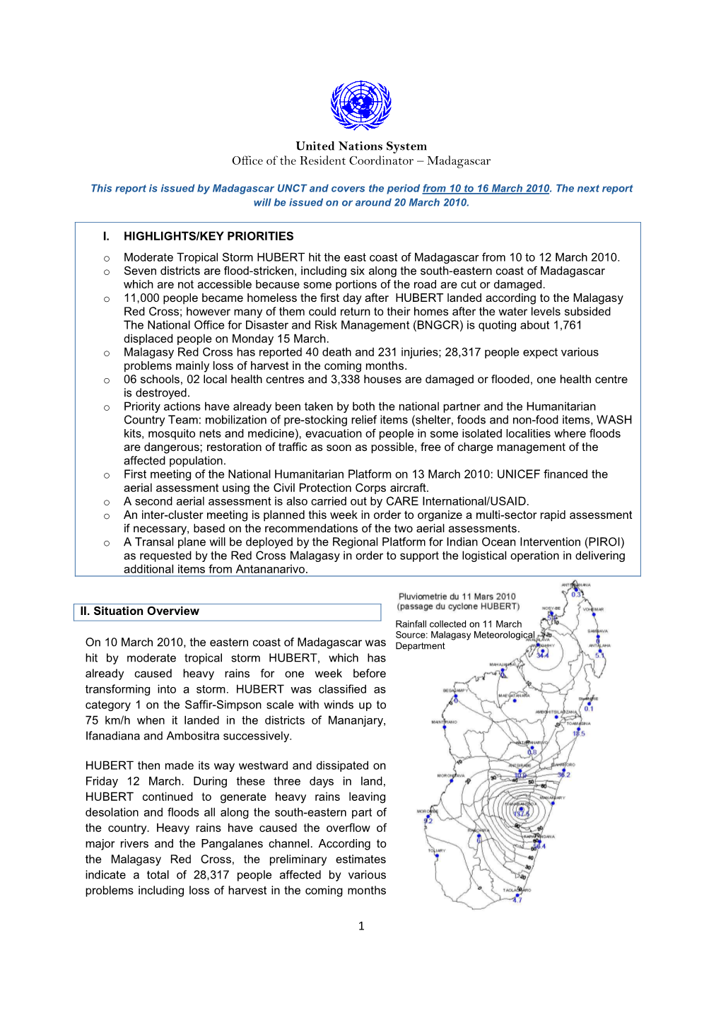 Madagascar Sitrep Floods