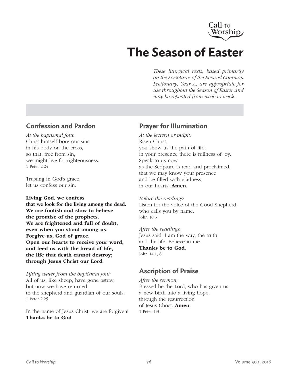 The Season of Easter