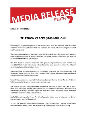 Telethon Cracks $200 Million!