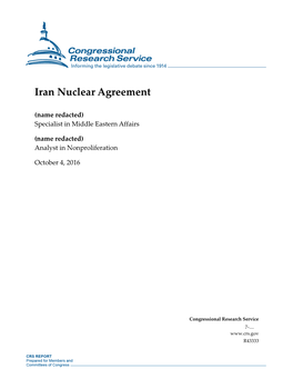 Iran Nuclear Agreement