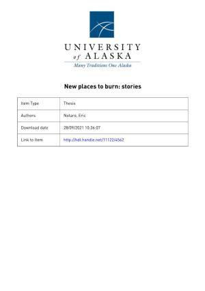 NEW PLACES to BURN: STORIES by Eric Notaro RECOMMENDED