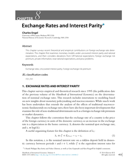 CHAPTER 8 Exchange Rates and Interest Parity∗