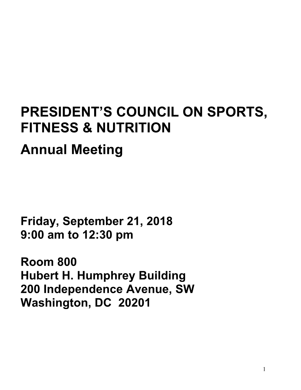 President's Council on Fitness, Sports & Nutrition