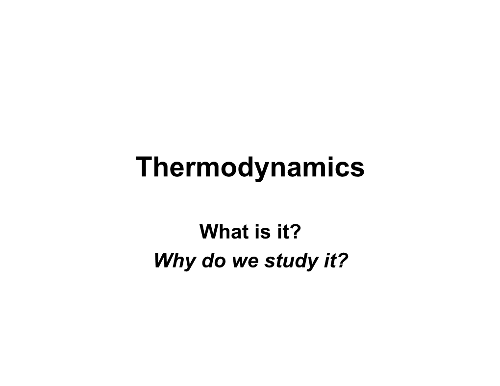 Thermodynamics