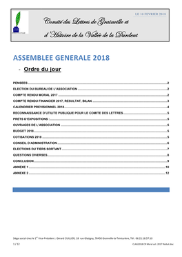 Comité Des Lettres De Grainville Et D'histoire De La Vallée De La Durdent