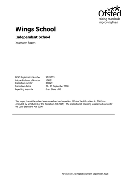 Wings School Independent School Inspection Report