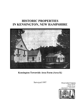 Historic Properties in Kensington, New Hampshire