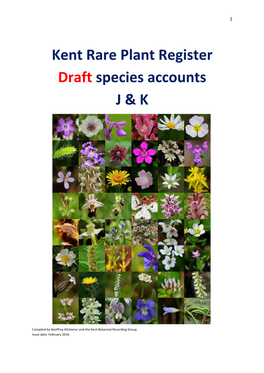 Kent Rare Plant Register Draft Species Accounts J & K
