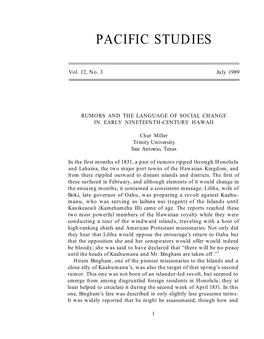 Rumors and the Language of Social Change in Early Nineteenth-Century Hawaii