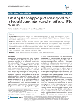 Assessing the Hodgepodge of Non-Mapped Reads in Bacterial Transcriptomes: Real Or Artifactual RNA Chimeras?