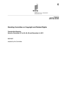 Standing Committee on Copyright and Related Rights