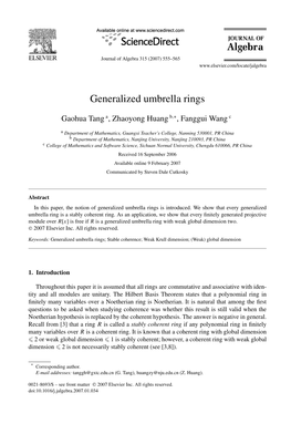 Generalized Umbrella Rings