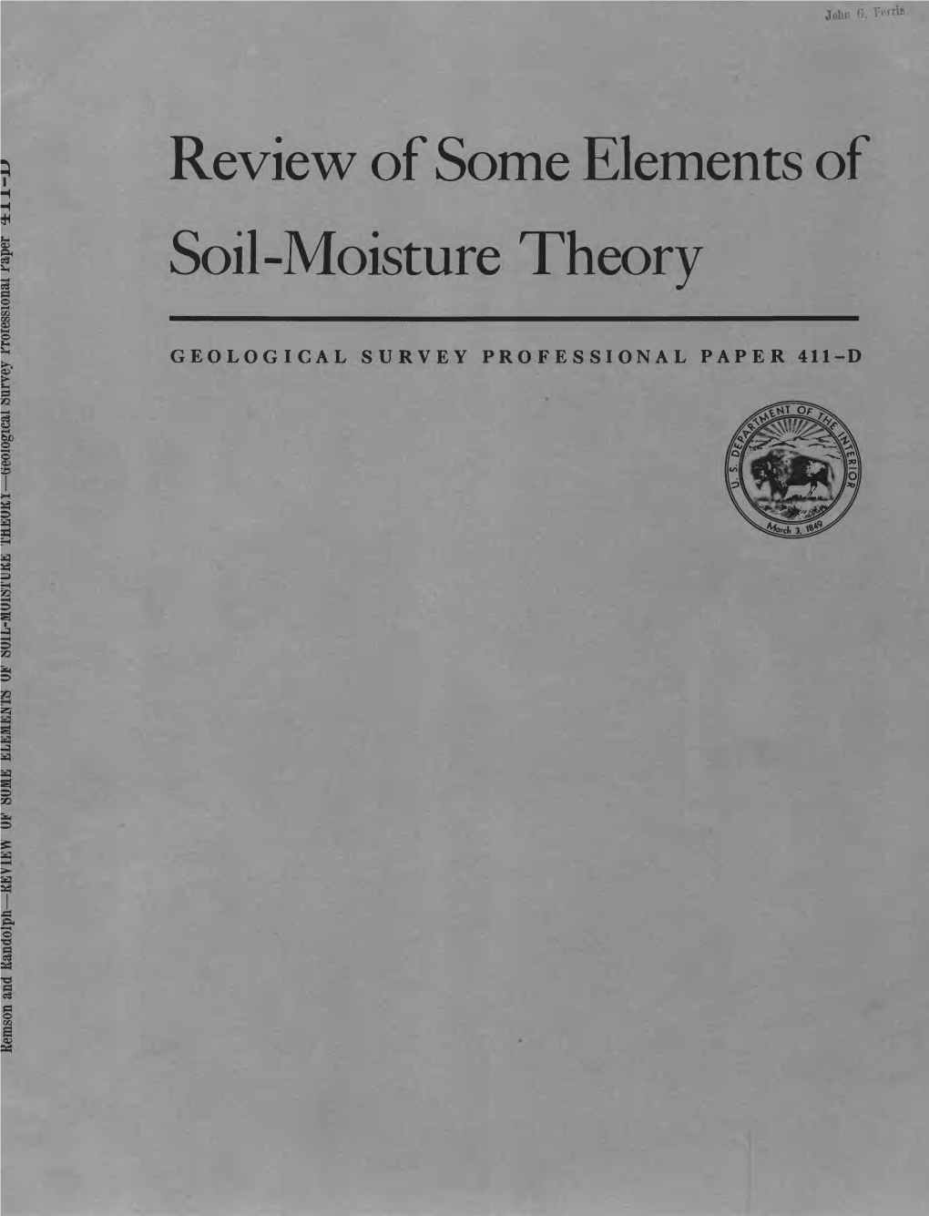 Review of Some Elements of Soil-Moisture Theory