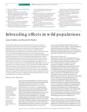 Inbreeding Effects in Wild Populations