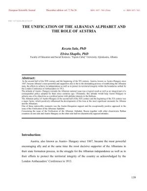 The Unification of the Albanian Alphabet and the Role of Austria