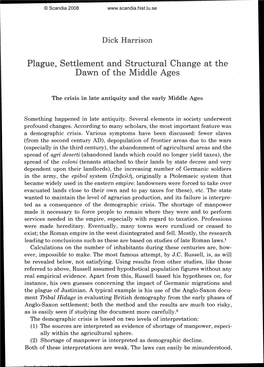 Plague, Settlement and Structural Change at the Dawn of the Middle Ages