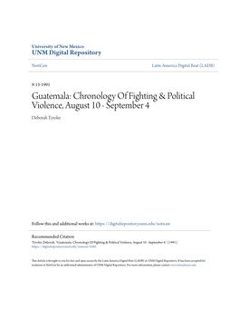 Guatemala: Chronology of Fighting & Political