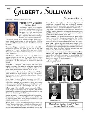 March 2010 Newsletter Society of Austin