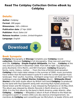 Read the Coldplay Collection Online Ebook by Coldplay