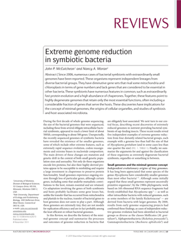Extreme Genome Reduction in Symbiotic Bacteria