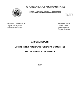 Organization of American States Annual Report Of