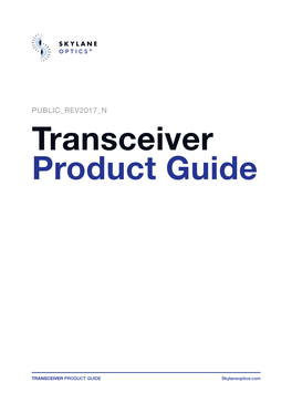 Transceiver Product Guide