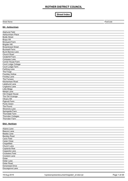 Full Street List for Polling District Review