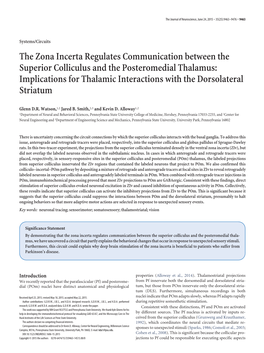 The Zona Incerta Regulates Communication Between The