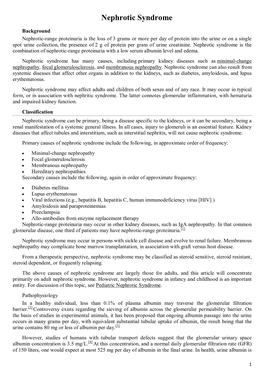 Nephrotic Syndrome